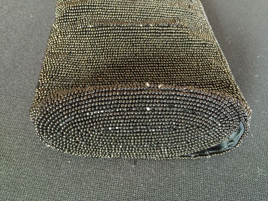 Vintage Jorelle Black Beaded Clutch Purse Belgium [Photo 8]