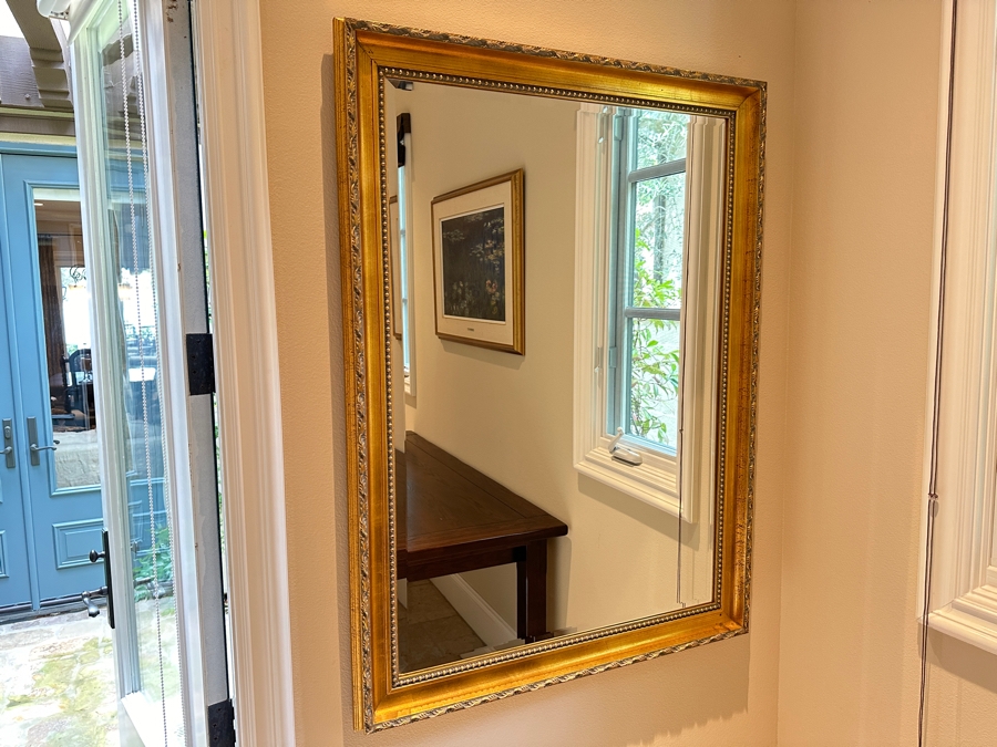 Gold Framed Beveled Glass Wall Mirror 33'W x 45'H [Photo 1]