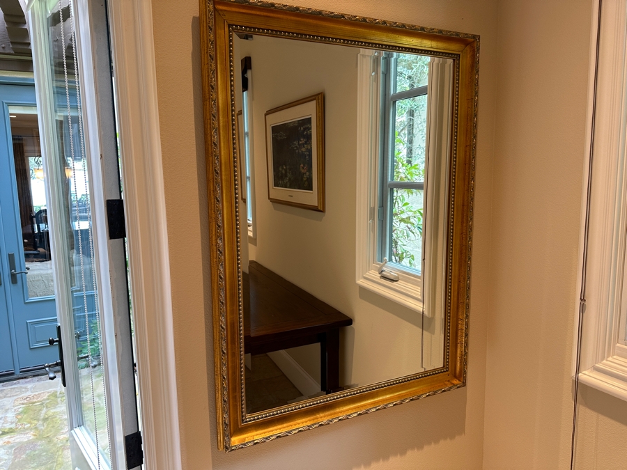 Gold Framed Beveled Glass Wall Mirror 33'W x 45'H [Photo 3]