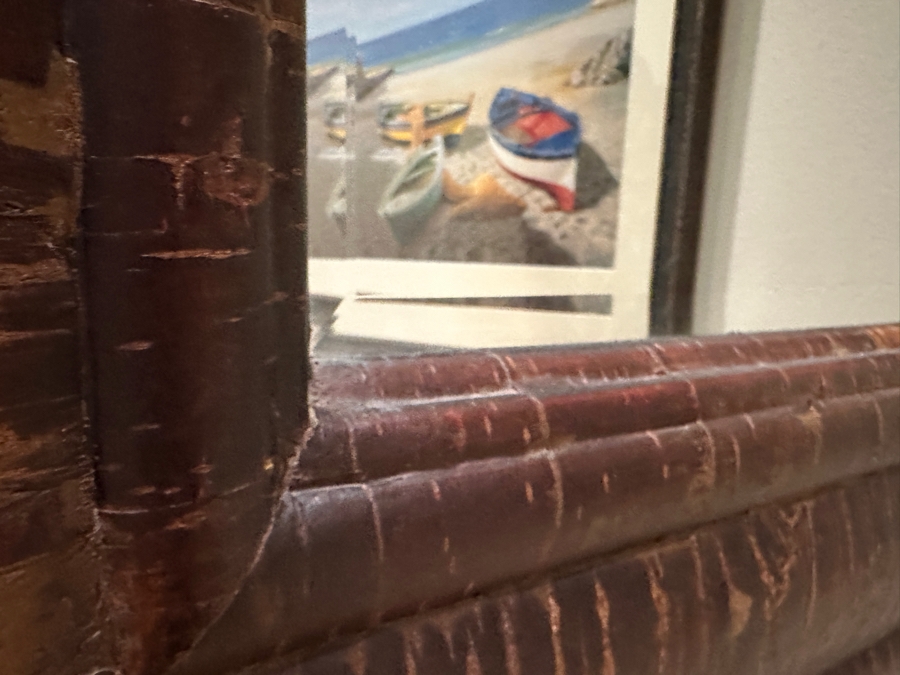 Tiger Strip Style Wooden Wall Mirror 33'W x 41'H [Photo 5]