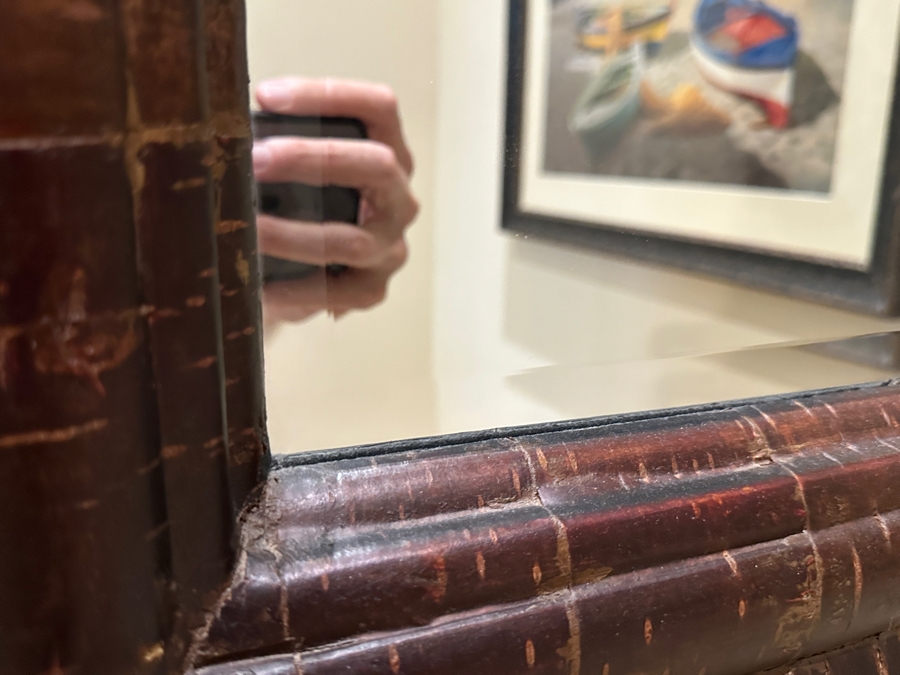 Tiger Strip Style Wooden Wall Mirror 33'W x 41'H [Photo 4]