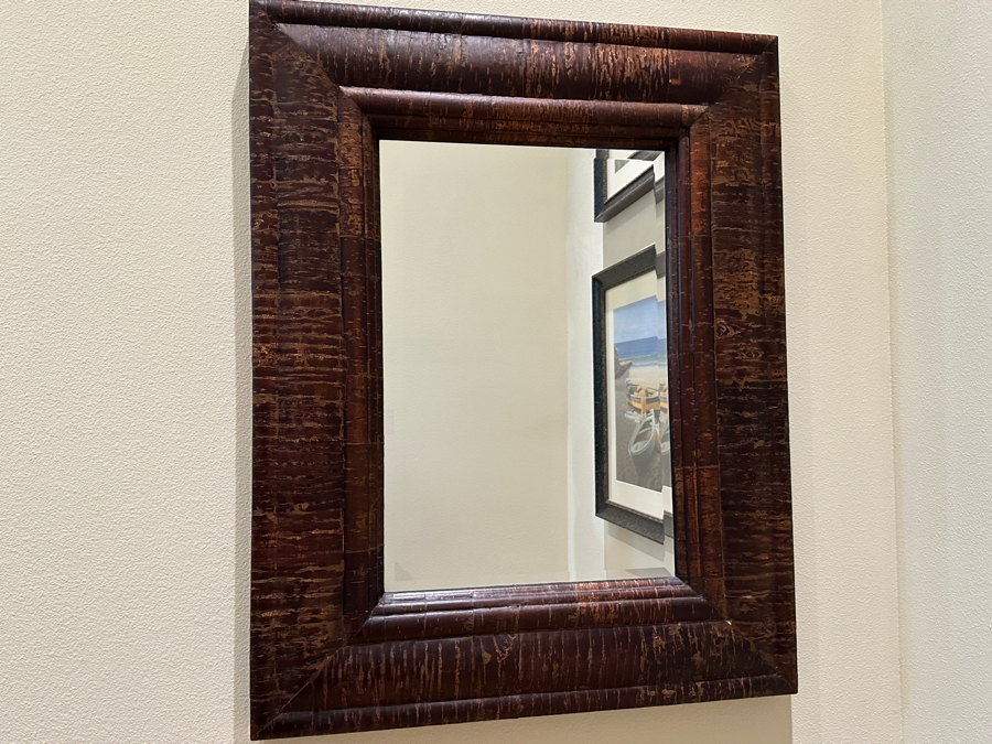 Tiger Strip Style Wooden Wall Mirror 33'W x 41'H [Photo 2]
