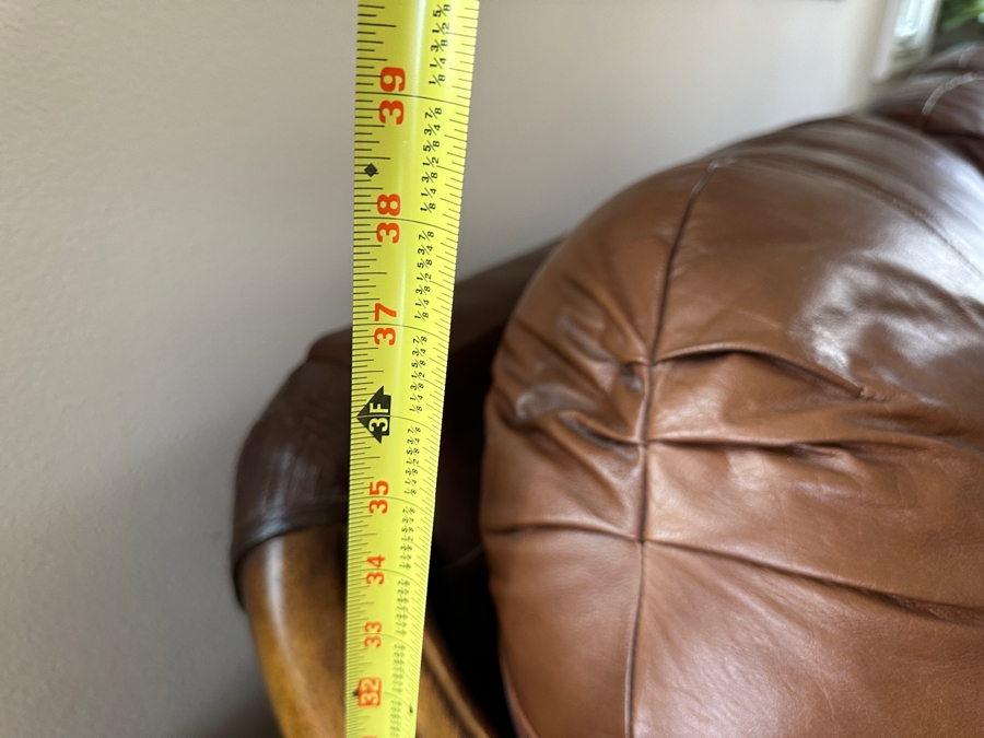  Schnadig Furniture Wood Frame and Leather Sofa 87'W x 40'D x 38'H [Photo 9]