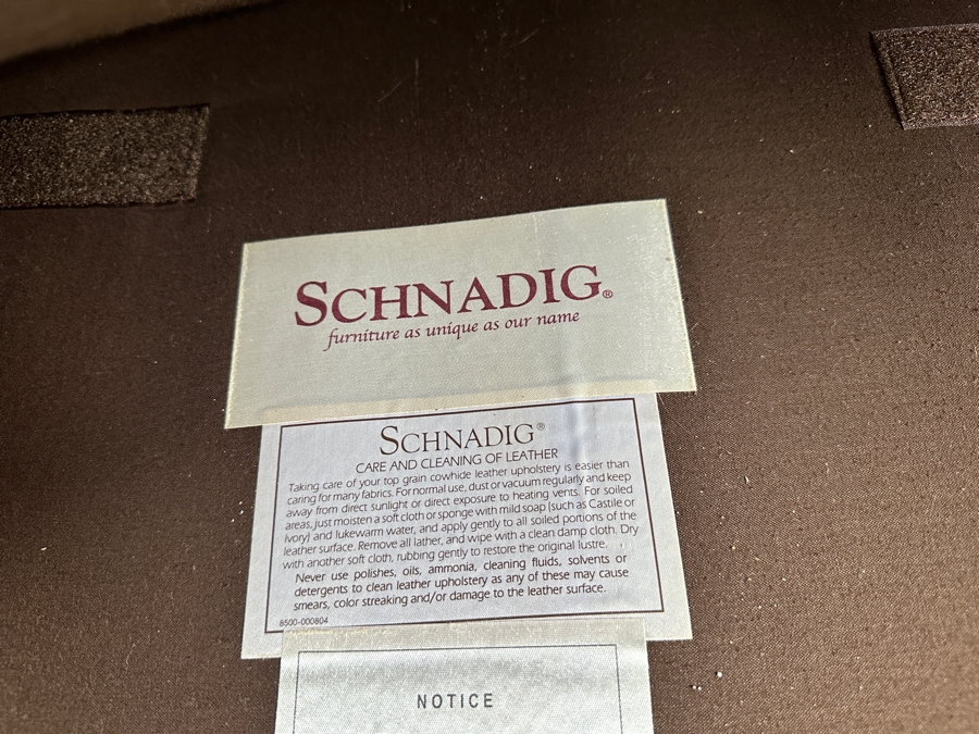  Schnadig Furniture Wood Frame and Leather Sofa 87'W x 40'D x 38'H [Photo 8]