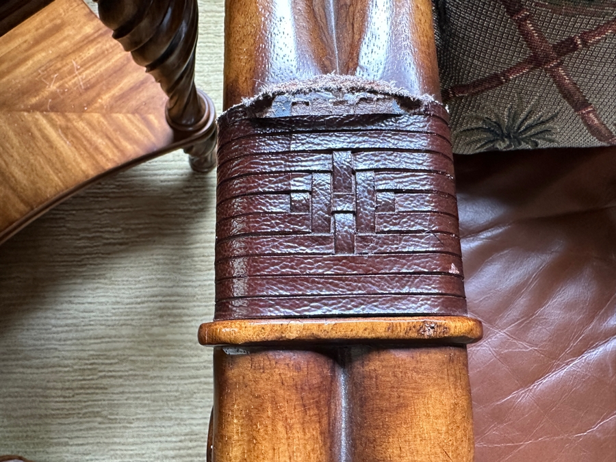 Schnadig Furniture Wood Frame and Leather Sofa 62'W x 40'D x 38'H [Photo 6]