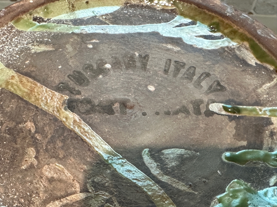 Tuscany Italy Double Handled Glazed Green Pottery Vase 16'H [Photo 7]