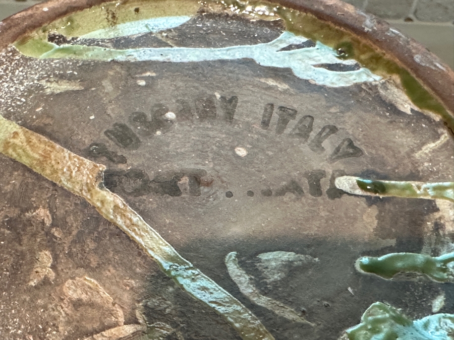 Tuscany Italy Double Handled Glazed Green Pottery Vase 16'H [Photo 8]