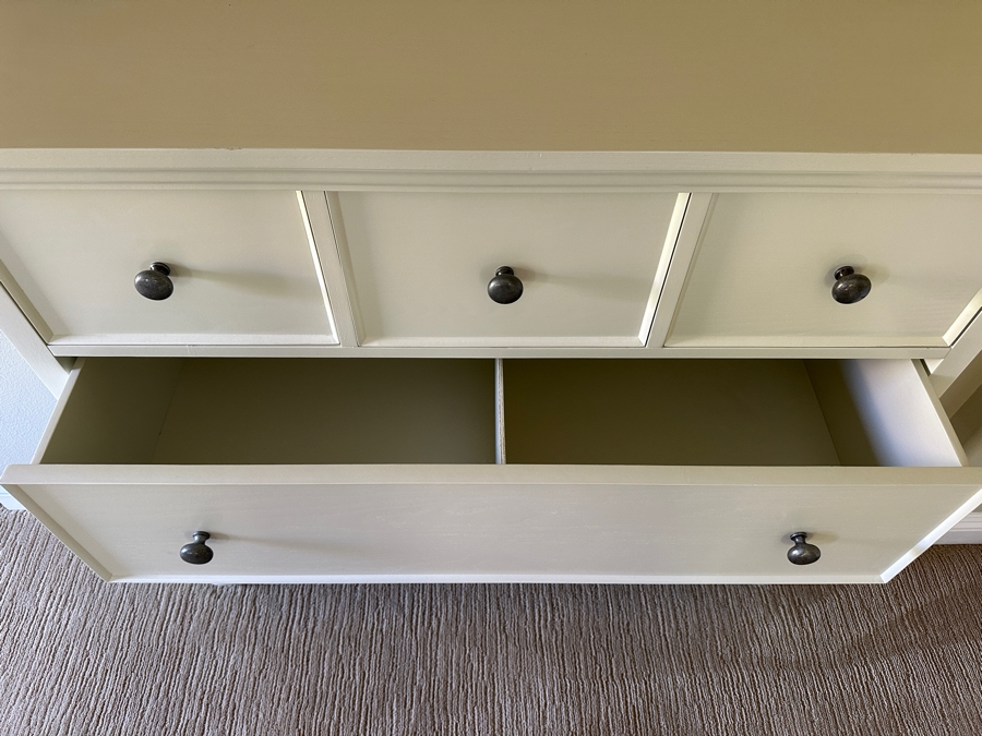 White Wooden Dresser 48W x 22D x 41'H [Photo 4]