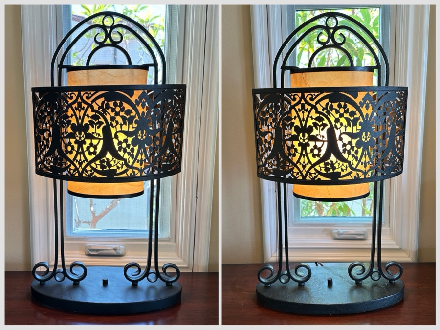 Pair of Metal Table Lamps 29'H