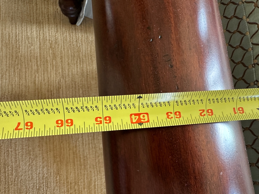 Cane and Wood Bench with Cushion 65'W x 22'D x 23'H [Photo 7]