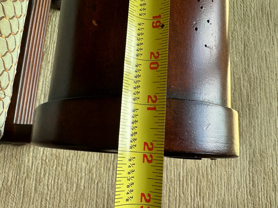 Cane and Wood Bench with Cushion 65'W x 22'D x 23'H [Photo 8]