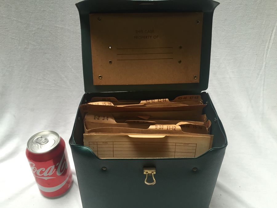 Green 45 Vinyl Record Carrying Tote with 45's [Photo 2]