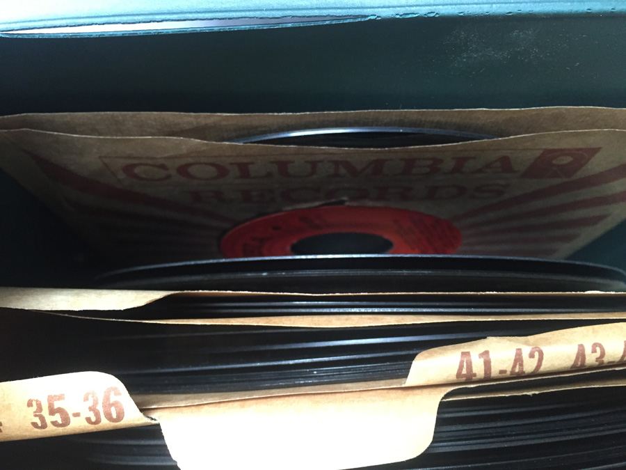 Green 45 Vinyl Record Carrying Tote with 45's [Photo 3]