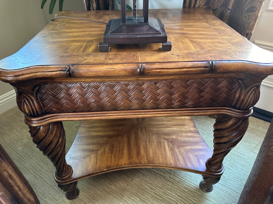 Schnadig Furniture Wooden End Table With Drawer 29'W x 29'D x 26'H [Photo 2]