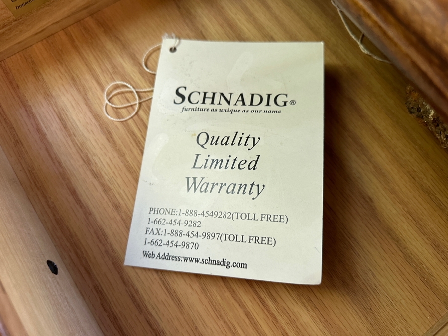 Schnadig Furniture Wooden End Table With Drawer 29'W x 29'D x 26'H [Photo 4]