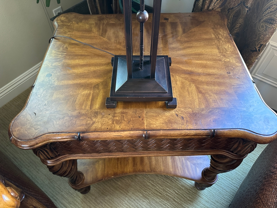 Schnadig Furniture Wooden End Table With Drawer 29'W x 29'D x 26'H [Photo 3]