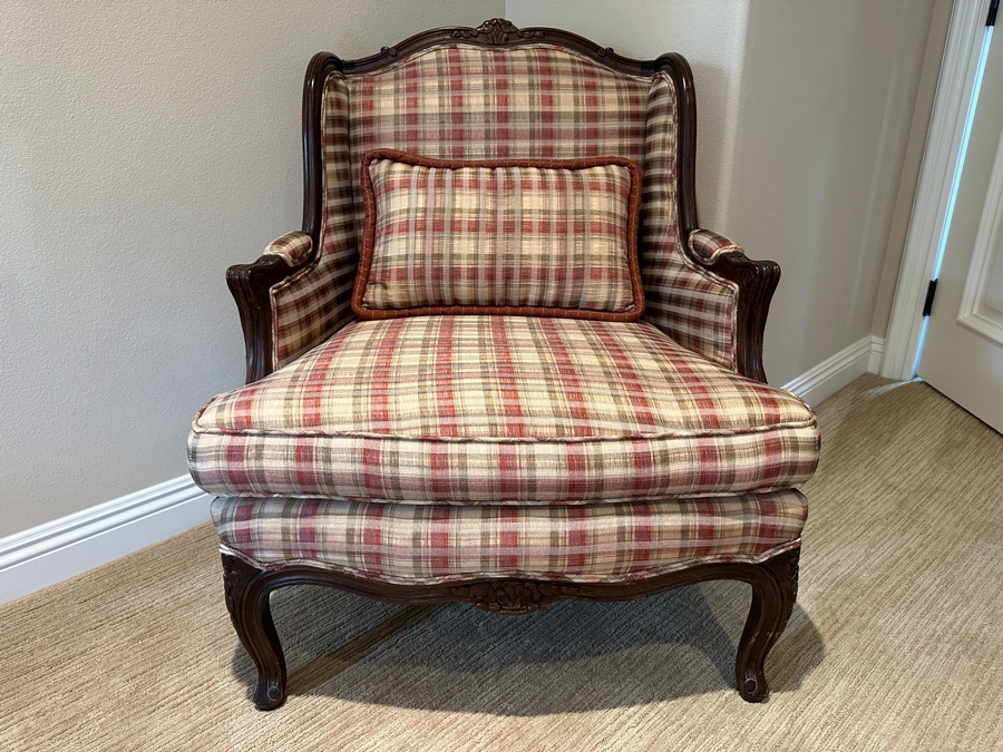 Upholstered Wingback Armchair 30”W x 27”D x 38”H [Photo 1]