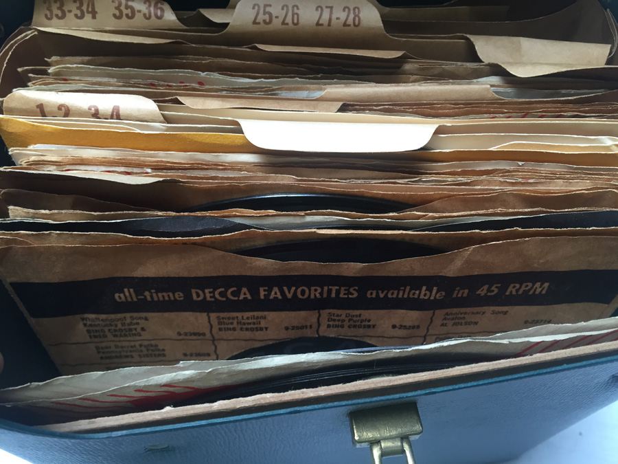 Green 45 Vinyl Record Carrying Tote with 45's [Photo 8]