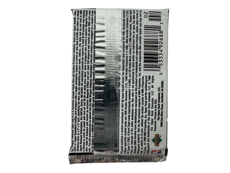 1997-98 Upper Deck Series Two Basketball Cards - 10 Cards - May Contain Ultra-Rare Michael Jordan Signed Game Jersey Card (GJ13S) That Sold For $1.4M - Read Details Page Before Bidding - Pack #93 [Photo 2]