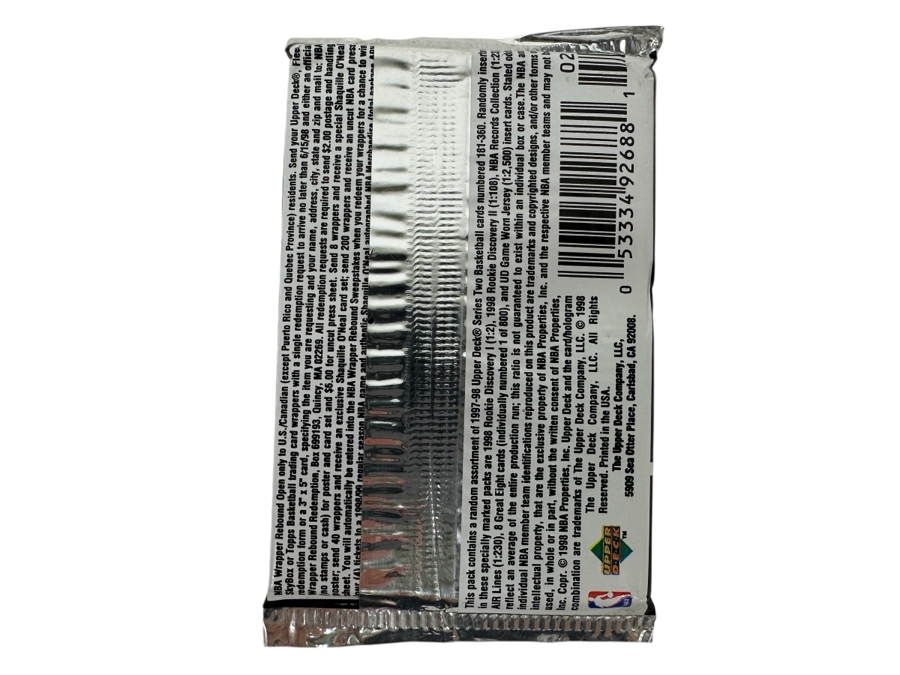 1997-98 Upper Deck Series Two Basketball Cards - 10 Cards - May Contain Ultra-Rare Michael Jordan Signed Game Jersey Card (GJ13S) That Sold For $1.4M - Read Details Page Before Bidding - Pack #95 [Photo 2]