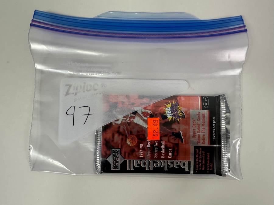 1997-98 Upper Deck Series Two Basketball Cards - 10 Cards - May Contain Ultra-Rare Michael Jordan Signed Game Jersey Card (GJ13S) That Sold For $1.4M - Read Details Page Before Bidding - Pack #97 [Photo 3]