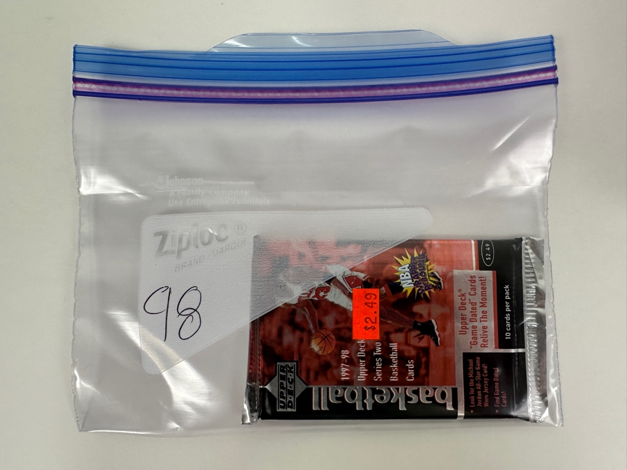 1997-98 Upper Deck Series Two Basketball Cards - 10 Cards - May Contain Ultra-Rare Michael Jordan Signed Game Jersey Card (GJ13S) That Sold For $1.4M - Read Details Page Before Bidding - Pack #98 [Photo 3]