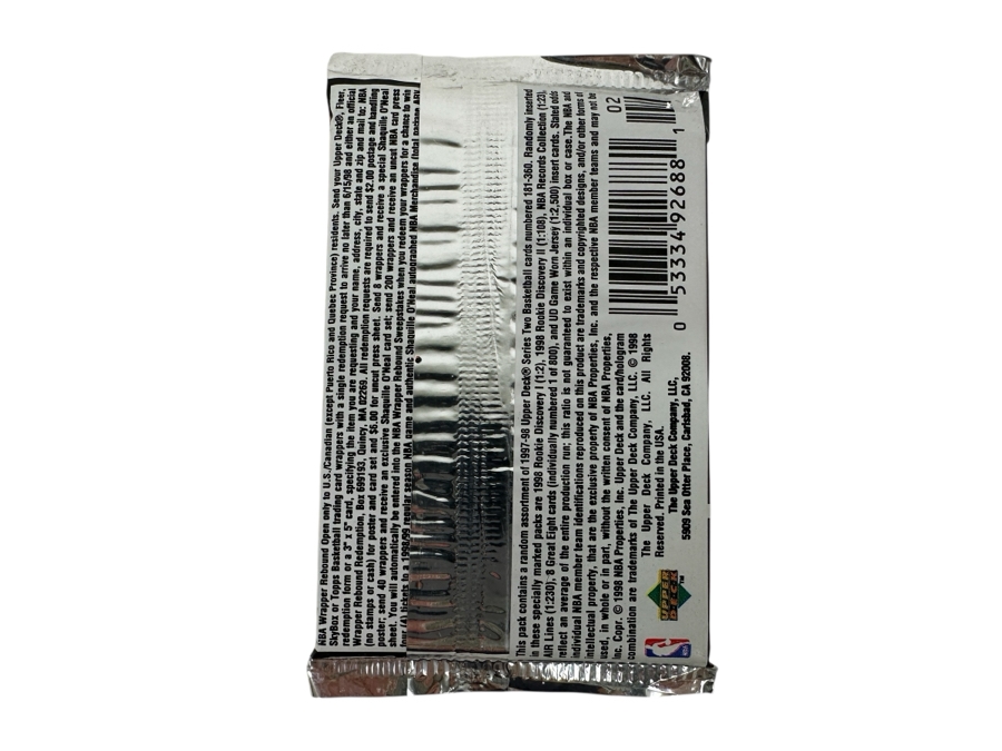 1997-98 Upper Deck Series Two Basketball Cards - 10 Cards - May Contain Ultra-Rare Michael Jordan Signed Game Jersey Card (GJ13S) That Sold For $1.4M - Read Details Page Before Bidding - Pack #100 [Photo 2]