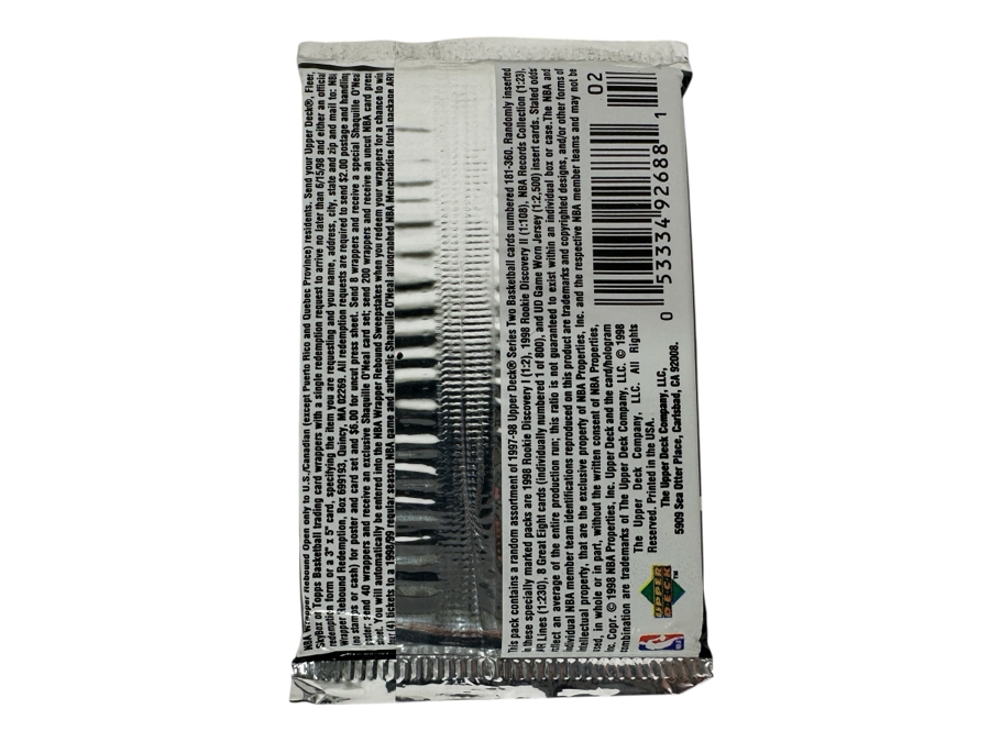 1997-98 Upper Deck Series Two Basketball Cards - 10 Cards - May Contain Ultra-Rare Michael Jordan Signed Game Jersey Card (GJ13S) That Sold For $1.4M - Read Details Page Before Bidding - Pack #101 [Photo 2]