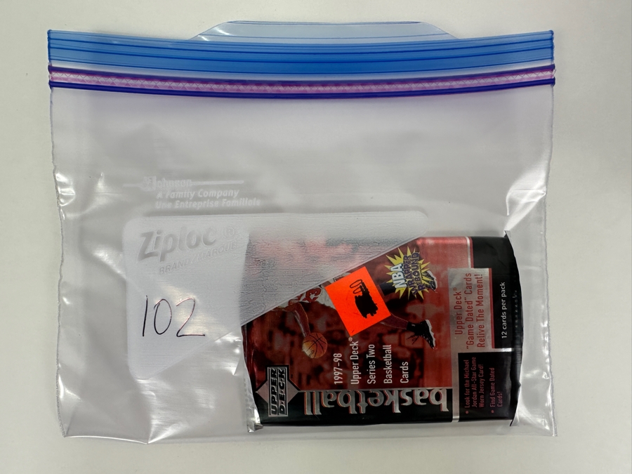 1997-98 Upper Deck Series Two Basketball Cards - 12 Cards - May Contain Ultra-Rare Michael Jordan Signed Game Jersey Card (GJ13S) That Sold For $1.4M - Read Details Page Before Bidding - Pack #102 [Photo 3]