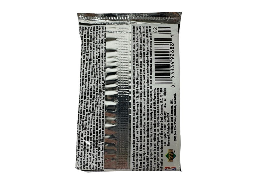 1997-98 Upper Deck Series Two Basketball Cards - 10 Cards - May Contain Ultra-Rare Michael Jordan Signed Game Jersey Card (GJ13S) That Sold For $1.4M - Read Details Page Before Bidding - Pack #107 [Photo 2]