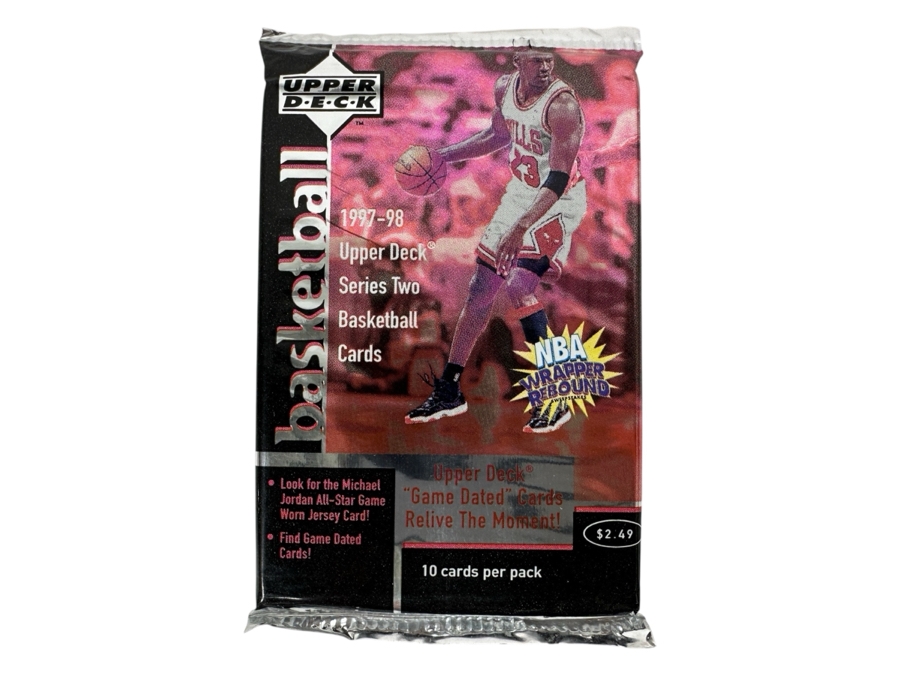 1997-98 Upper Deck Series Two Basketball Cards - 10 Cards - May Contain Ultra-Rare Michael Jordan Signed Game Jersey Card (GJ13S) That Sold For $1.4M - Read Details Page Before Bidding - Pack #109