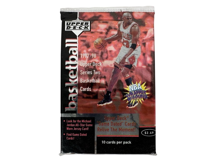 1997-98 Upper Deck Series Two Basketball Cards - 10 Cards - May Contain Ultra-Rare Michael Jordan Signed Game Jersey Card (GJ13S) That Sold For $1.4M - Read Details Page Before Bidding - Pack #110