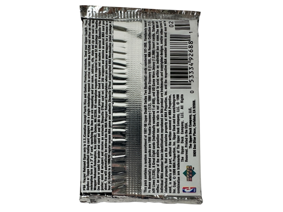 1997-98 Upper Deck Series Two Basketball Cards - 10 Cards - May Contain Ultra-Rare Michael Jordan Signed Game Jersey Card (GJ13S) That Sold For $1.4M - Read Details Page Before Bidding - Pack #111 [Photo 2]