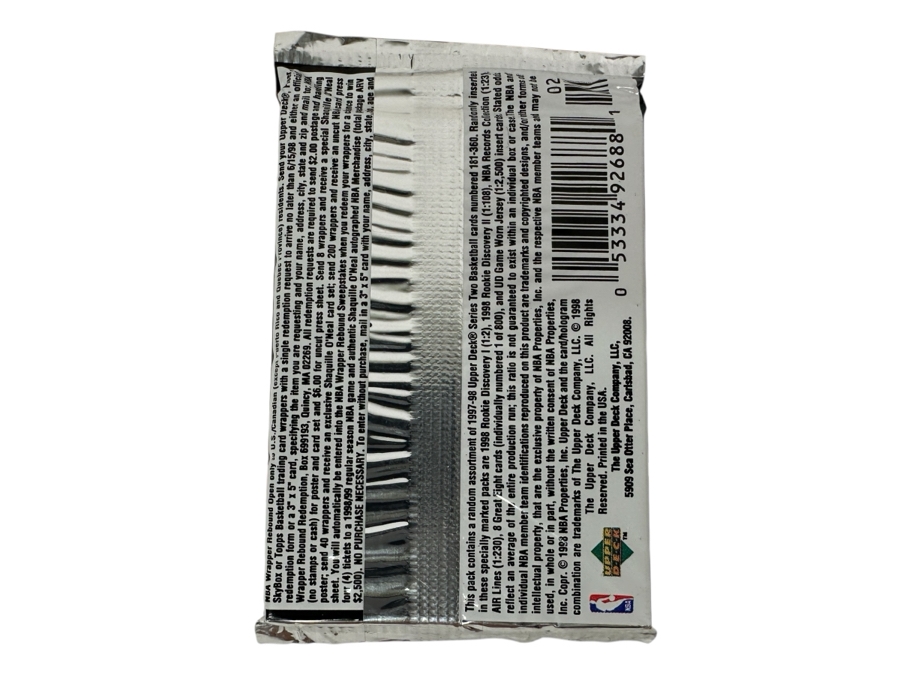 1997-98 Upper Deck Series Two Basketball Cards - 10 Cards - May Contain Ultra-Rare Michael Jordan Signed Game Jersey Card (GJ13S) That Sold For $1.4M - Read Details Page Before Bidding - Pack #112 [Photo 2]