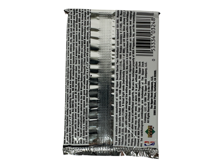 1997-98 Upper Deck Series Two Basketball Cards - 12 Cards - May Contain Ultra-Rare Michael Jordan Signed Game Jersey Card (GJ13S) That Sold For $1.4M - Read Details Page Before Bidding - Pack #114 [Photo 2]