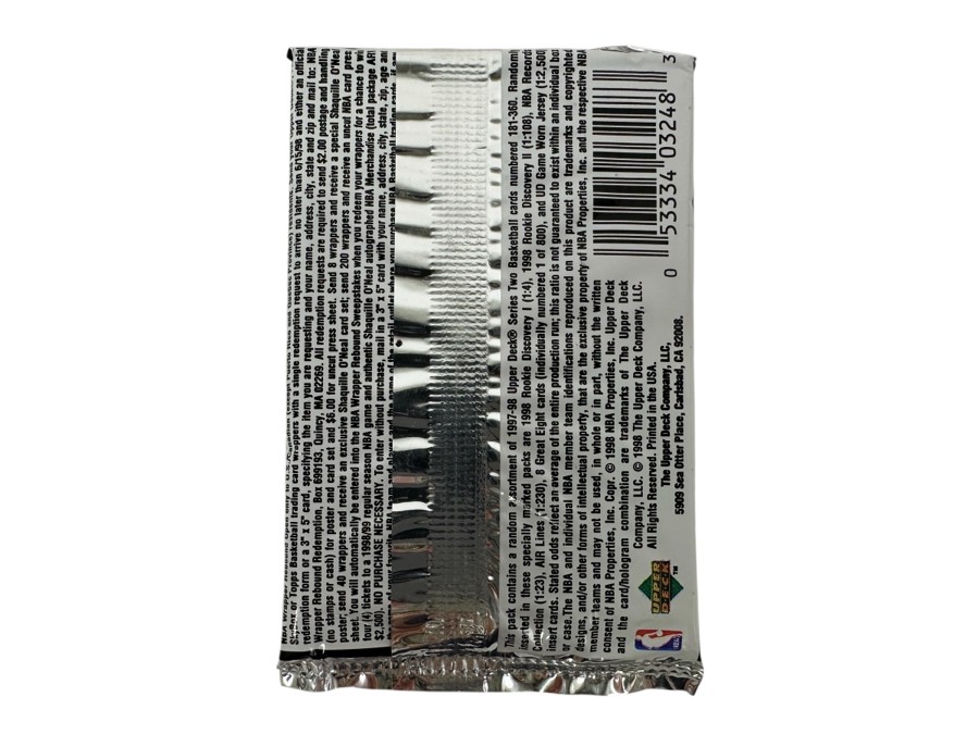 1997-98 Upper Deck Series Two Basketball Cards - 12 Cards - May Contain Ultra-Rare Michael Jordan Signed Game Jersey Card (GJ13S) That Sold For $1.4M - Read Details Page Before Bidding - Pack #115 [Photo 2]