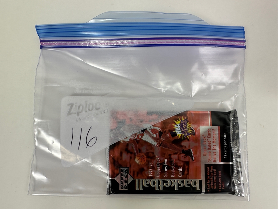 1997-98 Upper Deck Series Two Basketball Cards - 12 Cards - May Contain Ultra-Rare Michael Jordan Signed Game Jersey Card (GJ13S) That Sold For $1.4M - Read Details Page Before Bidding - Pack #116 [Photo 3]