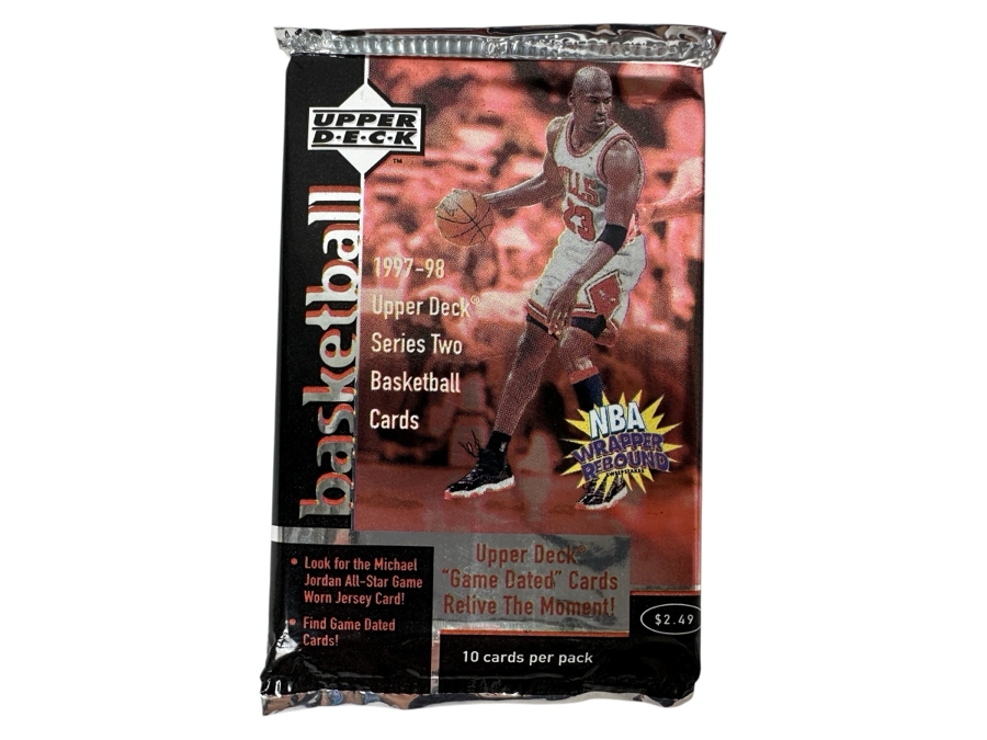 1997-98 Upper Deck Series Two Basketball Cards - 10 Cards - May Contain Ultra-Rare Michael Jordan Signed Game Jersey Card (GJ13S) That Sold For $1.4M - Read Details Page Before Bidding - Pack #119