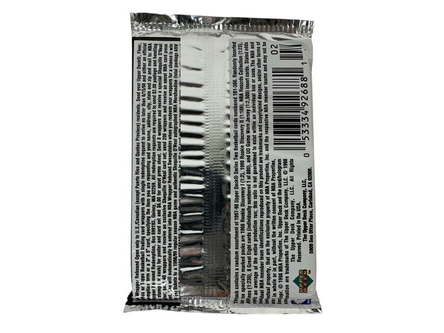 1997-98 Upper Deck Series Two Basketball Cards - 10 Cards - May Contain Ultra-Rare Michael Jordan Signed Game Jersey Card (GJ13S) That Sold For $1.4M - Read Details Page Before Bidding - Pack #120 [Photo 2]