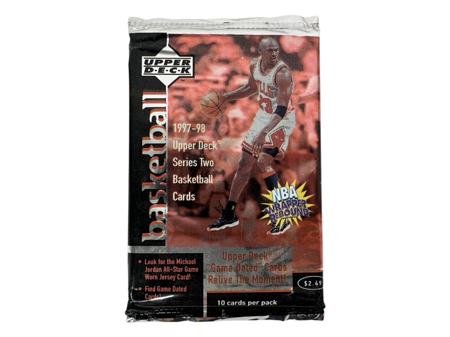 1997-98 Upper Deck Series Two Basketball Cards - 10 Cards - May Contain Ultra-Rare Michael Jordan Signed Game Jersey Card (GJ13S) That Sold For $1.4M - Read Details Page Before Bidding - Pack #120