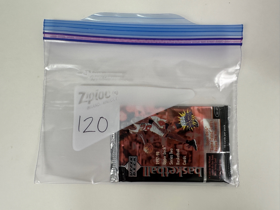 1997-98 Upper Deck Series Two Basketball Cards - 10 Cards - May Contain Ultra-Rare Michael Jordan Signed Game Jersey Card (GJ13S) That Sold For $1.4M - Read Details Page Before Bidding - Pack #120 [Photo 3]