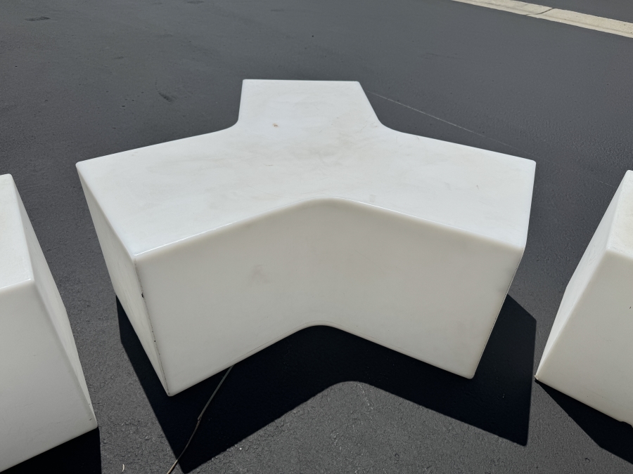 Just Added - Ypsilon Style Outdoor Plastic Furniture Y Table (Lights Up 46' x 46' x 17') and 2 End Tables (One lights Up 17' x 17' x 17') [Photo 6]