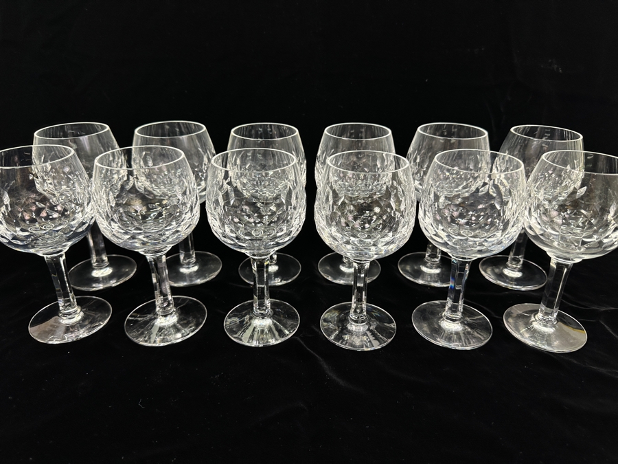 Set of (12) Signed Kosta Boda Gripsholm Wine/Water Glasses designed by Sigurd Persson 6.5'H [Photo 2]