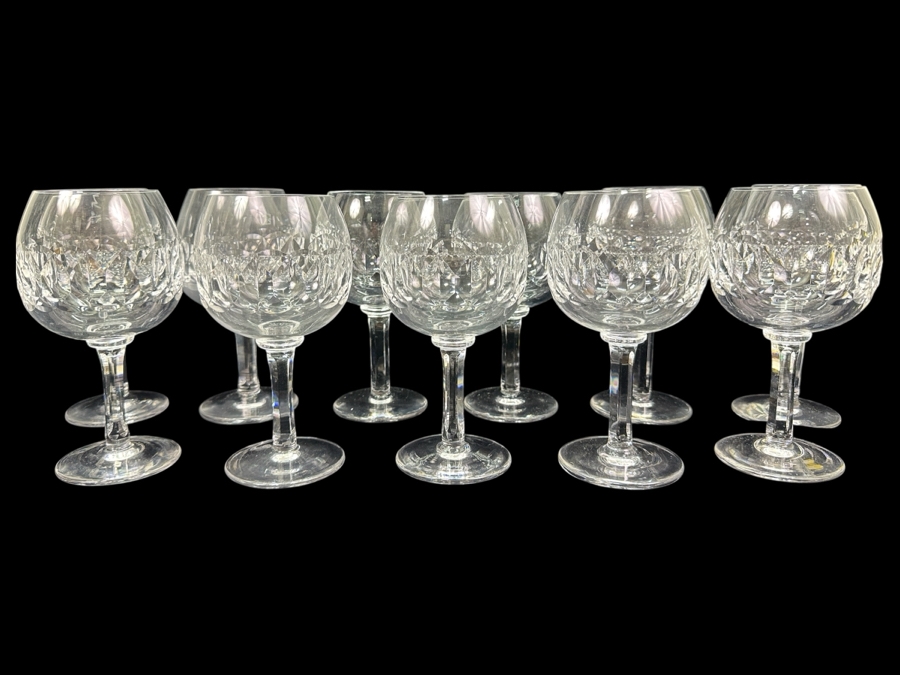 Set of (11) Signed Kosta Boda Gripsholm Wine/Water Glasses designed by Sigurd Persson 6.75'H