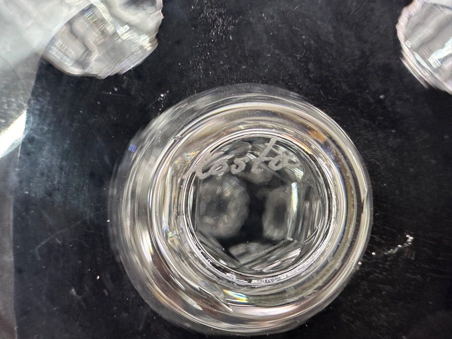 Set of (11) Signed Kosta Boda Gripsholm Wine/Water Glasses designed by Sigurd Persson 6.75'H [Photo 6]