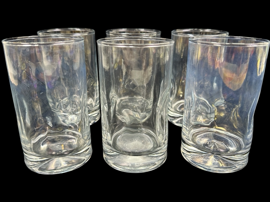 Set of (6) Libby Crisa Impressions Rock Tumblers 4.75'H