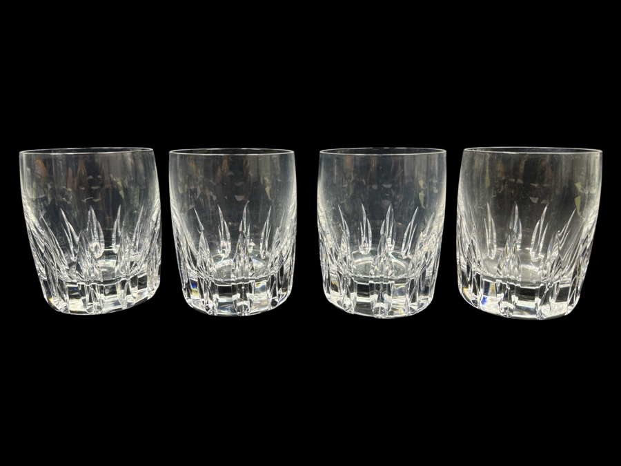 Set of (4) Lenox Firelight Crystal Double Old Fashioned Glasses 4'H