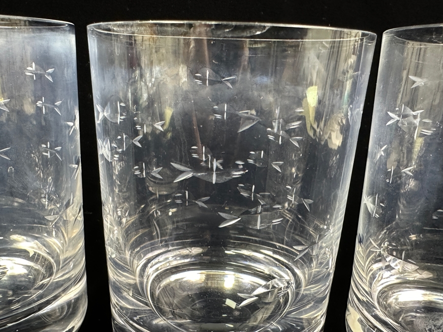 Set of (4) Crate & Barrel Reef Double Old-Fashioned Glasses 4.5'H [Photo 3]