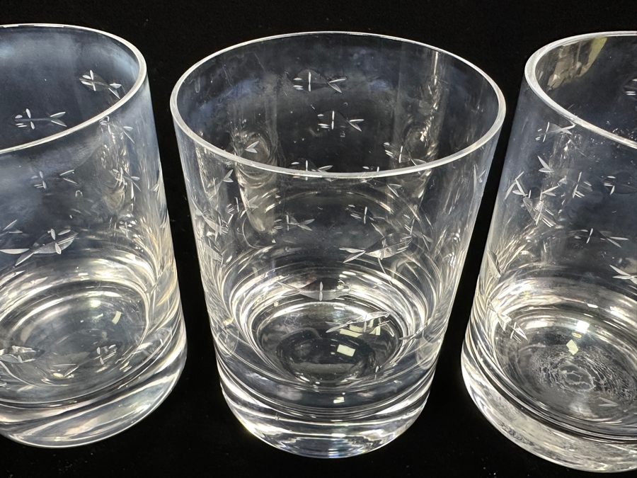 Set of (4) Crate & Barrel Reef Double Old-Fashioned Glasses 4.5'H [Photo 4]