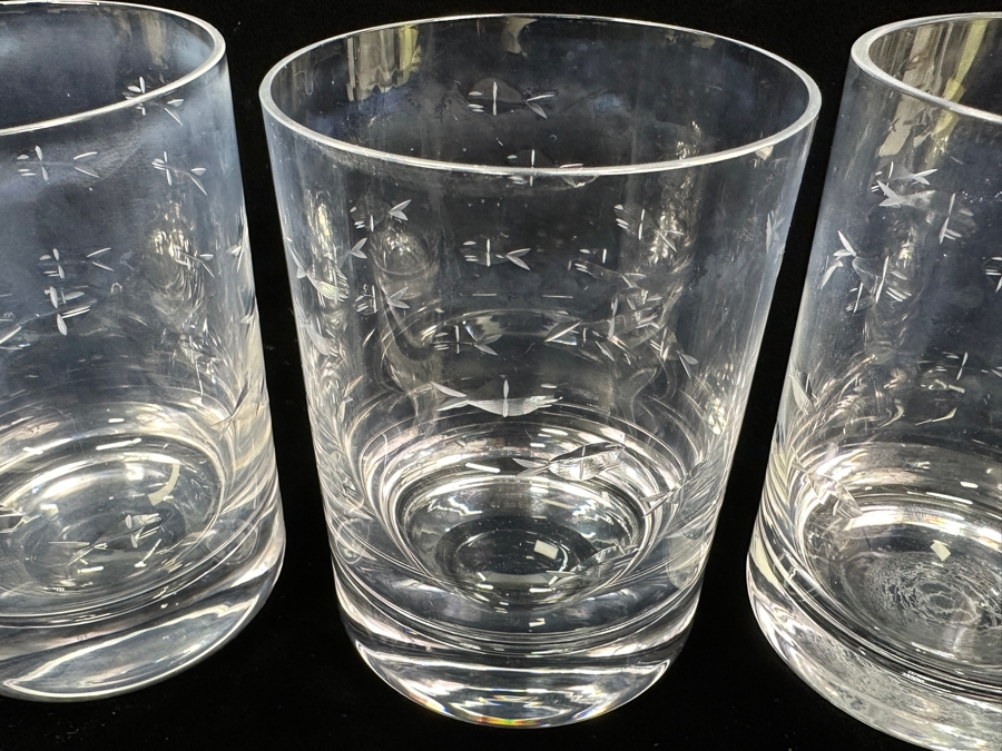 Set of (4) Crate & Barrel Reef Double Old-Fashioned Glasses 4.5'H [Photo 2]